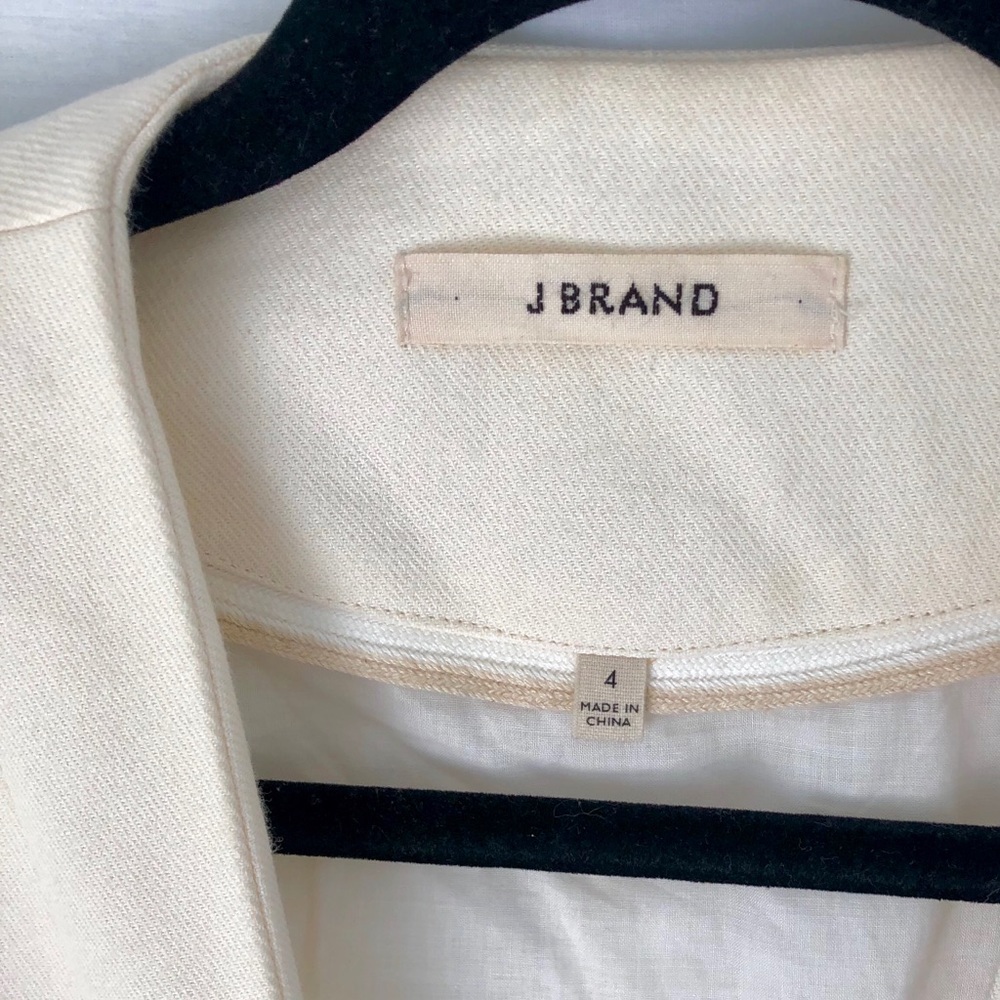 J Brand Casual Collarless Blazer in creme size 4